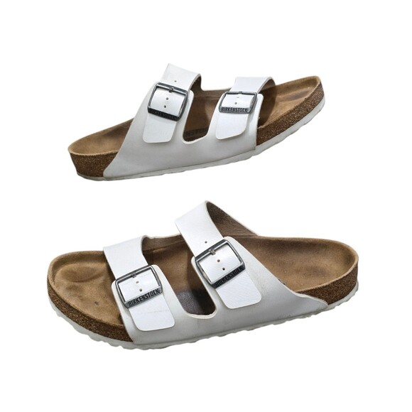 Birkenstock Arizona Sandals Mens Birko Flor White Shoes US Size 12 EU 45 - Picture 2 of 10